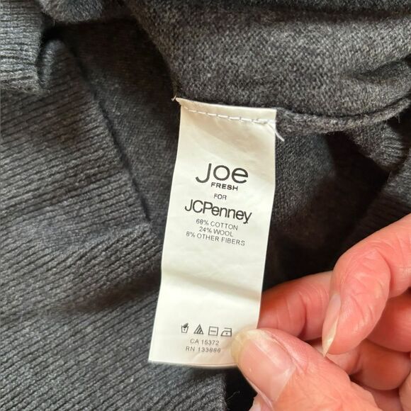 Joe Fresh Wool Sweater Gray and White French Bulldog Frenchie Crewneck Womens XS - Picture 4 of 7